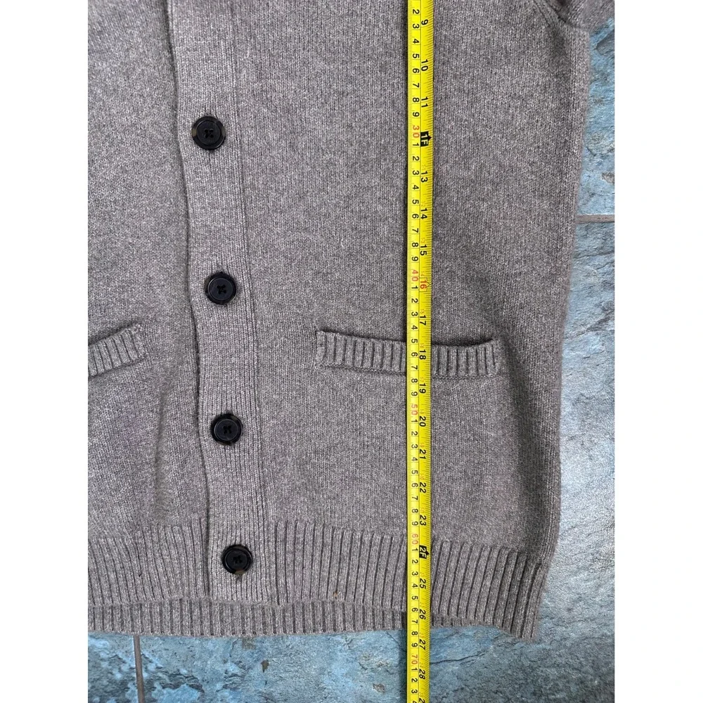 Banana Republic Mens Shawl Collar Cardigan Sweater Beige Oatmeal Large Grandpa